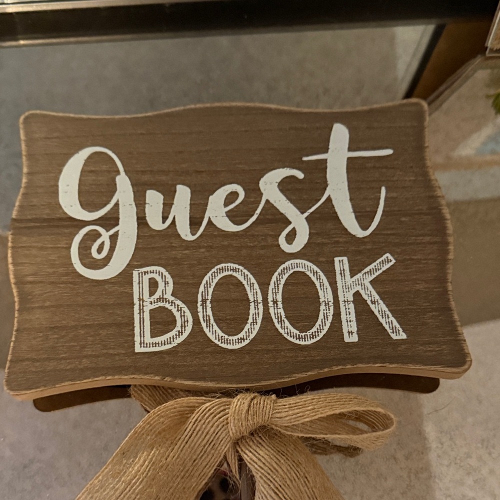 Brown Wooden Guest Book Sign